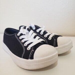 Girls Black Canvas Sneakers Size 12